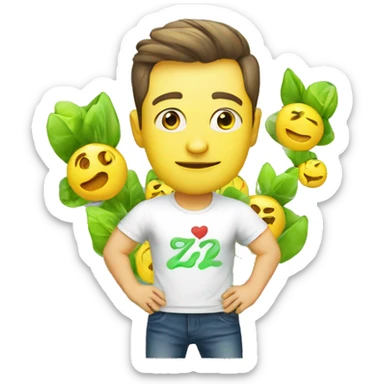 Zelensky in a T-shirt with the inscription Z sticker