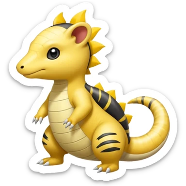 Salandit-Ampharos-Helioptile-Amaura-Samdshrew-fusion sticker