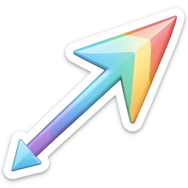 Pastel rainbow arrow pointing left sticker