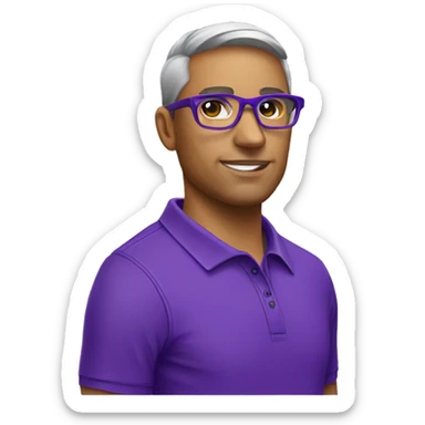 Basketball Coach Purple Polo Glasses whistle sticker