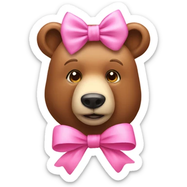 A bear with a pink bow in her head sticker