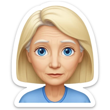 sarışın mavi gözlü yaşlı kadın sticker