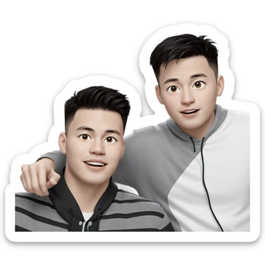boys sharing a moment sticker