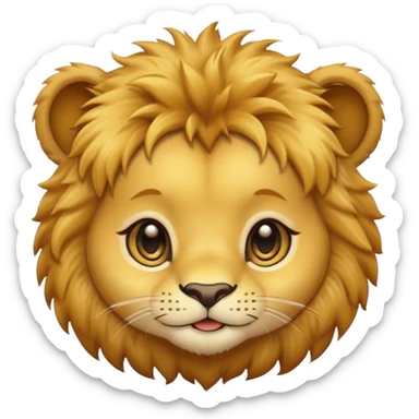 Cute baby lion's face (little cheeks, not much hair) sticker