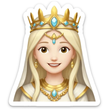 Min, The Noble One from Gods and Goddesses with white outfit, gold headdress sticker