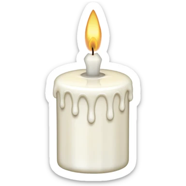 white candle, dripping wax sticker