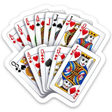 Canasta card game with wild cards and jokers sticker