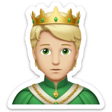 Princes with blonde hair and green eyes saying “save me” sticker