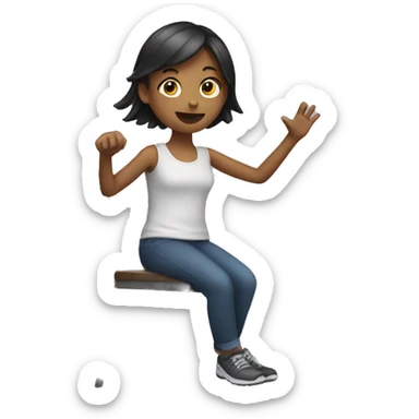 Girl, throwing chair sticker