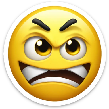 scared angry yellow circle head emoji sticker
