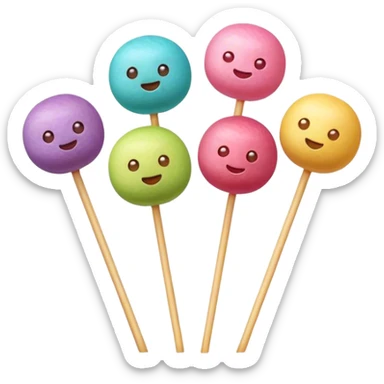 Dango Cinematic Realistic Dango Dessert Emoji, depicted as a skewer holding three colorful rice dumpling balls in different hues, rendered with delicate textures and soft, inviting lighting. sticker