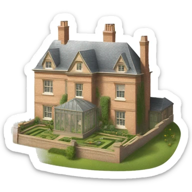 19th century English manor house with garden sticker
