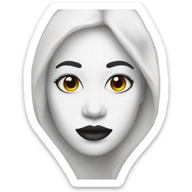 Black Woman face covered in white paint sticker