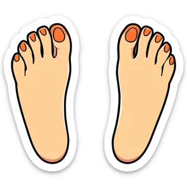 cartoon foot with toes spread apart sticker