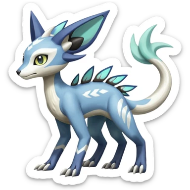 Meloetta-Sergal-Genet-Palkia-Dialga-hybrid-fusion-Fakémon-creature, full body sticker
