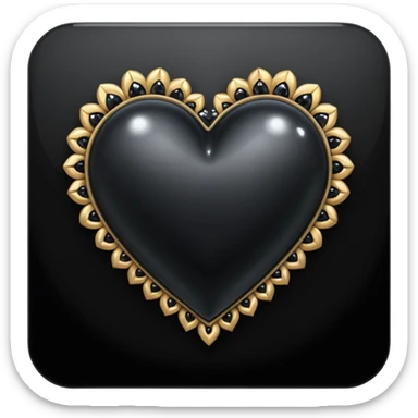 Black heart with sparkle sticker
