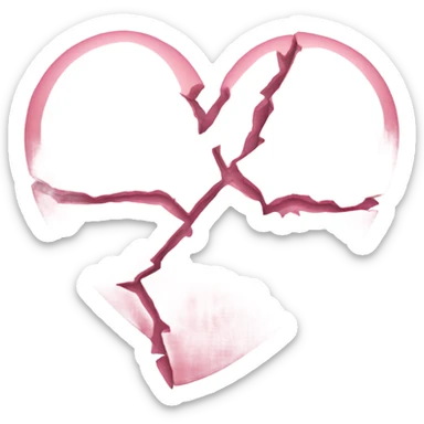 Light pink broken heart sticker