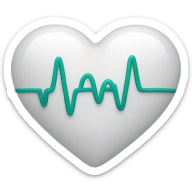 Heart with pulse line sticker