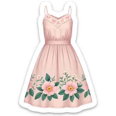 Light pink summer floral sundress  sticker