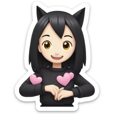 Kuromi happy heart sticker