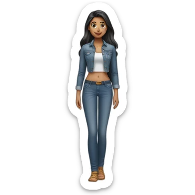 Indian girl wearing jeans sticker