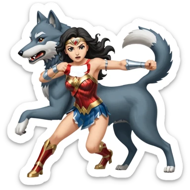 Wonder, woman wolf sticker