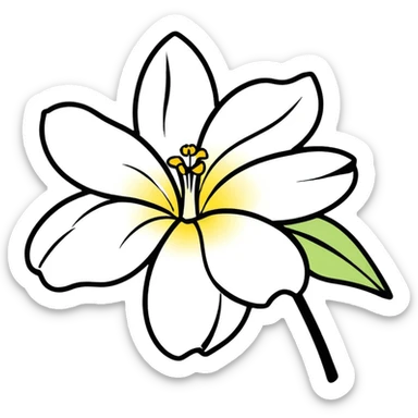 white hawaiian flower sticker