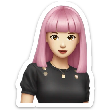 BlackPink Lisa black hair sticker