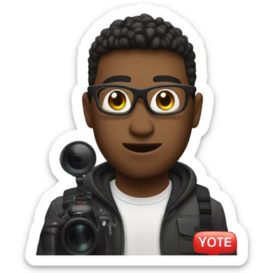 me filming a youtube video sticker