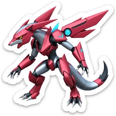 Futuristic Modern Genesect-Zeraora-Palkia-Zoroark-fusion sticker