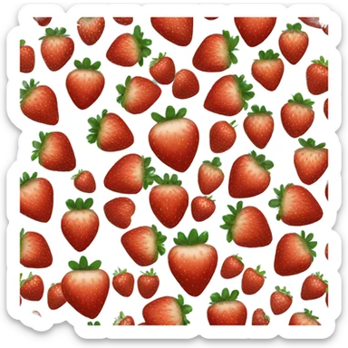 Heart shaped strawberry sticker