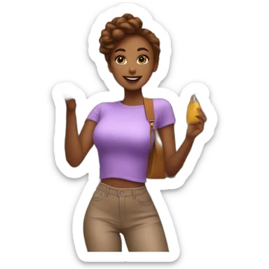 influencer taking selfie with a shopping sticker