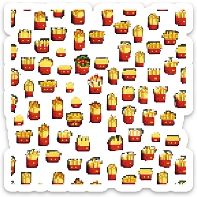 fries, classic fast food look sticker