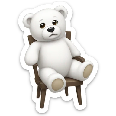 White teddy sticker