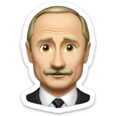 Vladimir Putin with mustache sticker