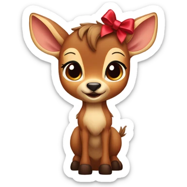 Bambi with a bow sticker