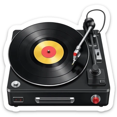 a record player spinning sticker