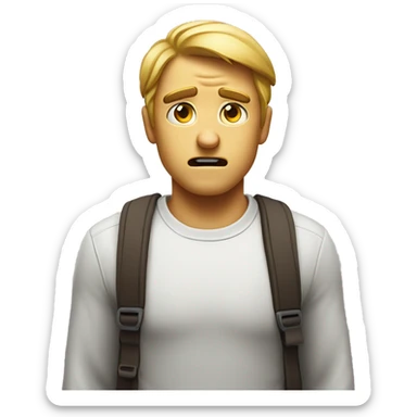 A face emoji showing an expression of disbelief (as if to say "give me a break").
He's not supposed to get angry, just show that he doesn't even think to believe, and he wonders if anyone expected them to believe it. sticker