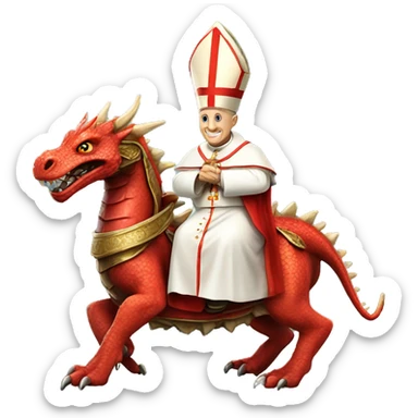 Pope on dragon sticker