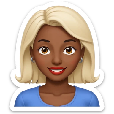 woman, winking, dark skin tone, simple, no text sticker