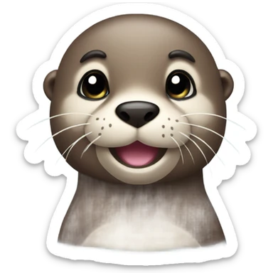 A cute otter face wearing a swimsuit. sticker