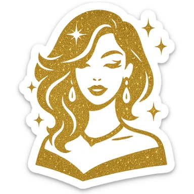 glamorous icon, stylish and radiant, no background sticker