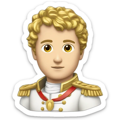 Laurel wreath short hair serious napoleon bonaparte golden statue sticker