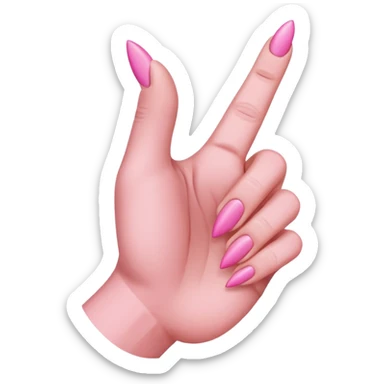 index and pink up like a horns but pointed down sticker