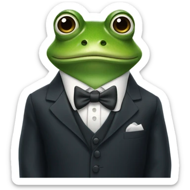frog wearing a suit sticker
