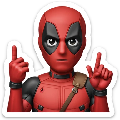 Deadpool with middle finger sticker