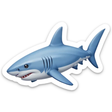 A shark with blue shoes on land near water not in it sticker