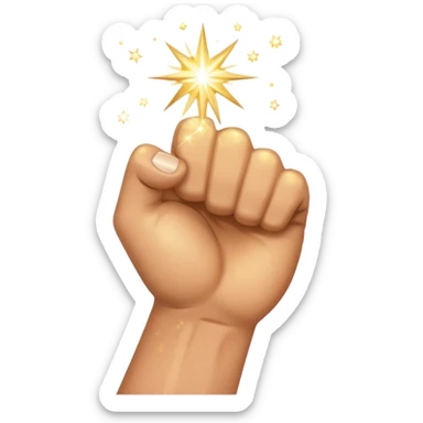 Fist emoji with sparkles sticker