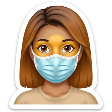 A beautiful woman with a face mask on sticker