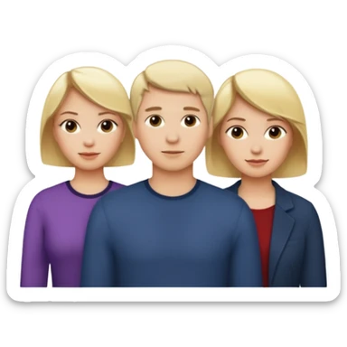Two blonde women and a man with short hair  sticker